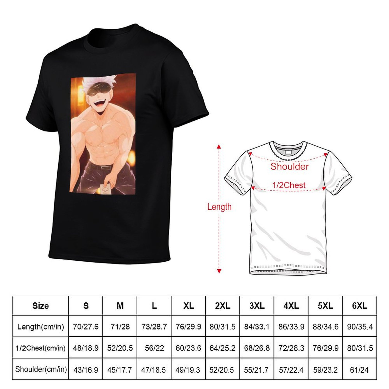 Gojo Satoru Merchandise T-Shir - огляд і ціна Anime Merchandise For Men